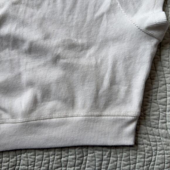 Juicy Couture Cropped Top in White Bedazzled Rhinestone Short Sleeve Tee Size L - Picture 6 of 7